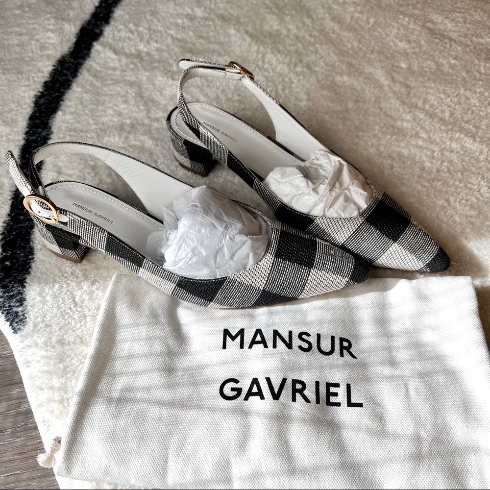 Mansur Gavriel checkered slingback heel